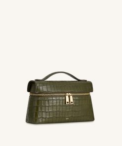 Alternative view of Thea Croc-Embossed Top Handle Bag - Olive Green