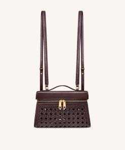 Alternative view of Thea Large Woven Top Handle Bag - Dark Red