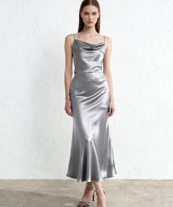 Alternative view of Liquid Satin Mermaid Maxi Skirt - Silver