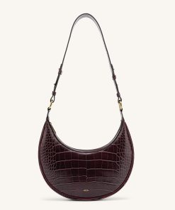 Carly Saddle Bag - Brown Croc