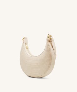 Alternative view of Carly Saddle Bag - Ivory Croc