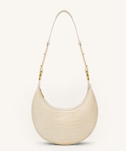 Carly Saddle Bag - Ivory Croc