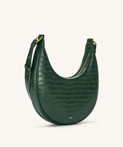 Alternative view of Carly Saddle Bag - Dark Green Croc
