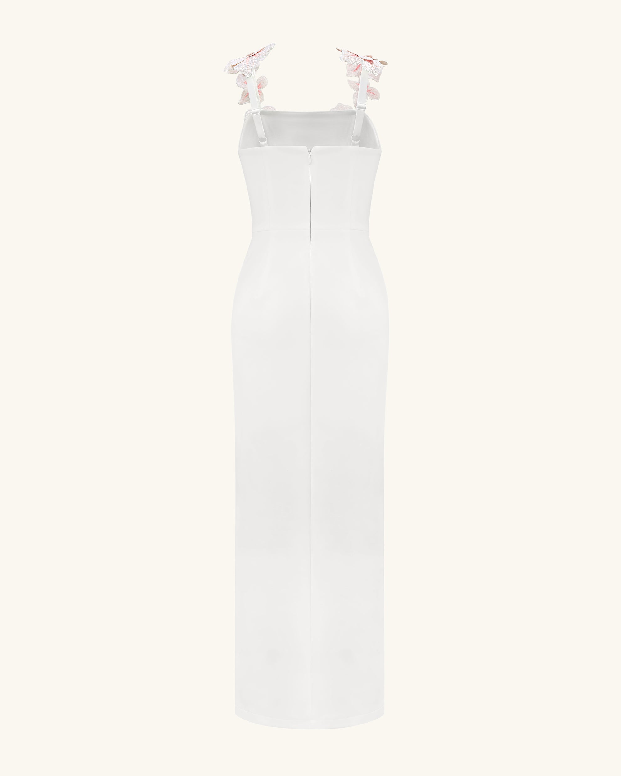 Flower Embroidered Dress - White/Pink - Image 4