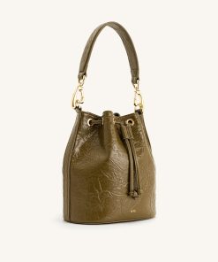 Alternative view of Yulia Crushed Bucket Bag - Dark Olive