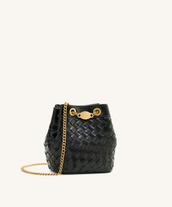 Alternative view of Yara Hand-Woven Bucket Bag - Black