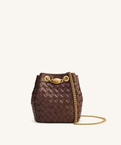 Yara Hand-Woven Bucket Bag - Dark Brown