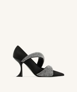 Sara Artificial Crystal Pumps - Black