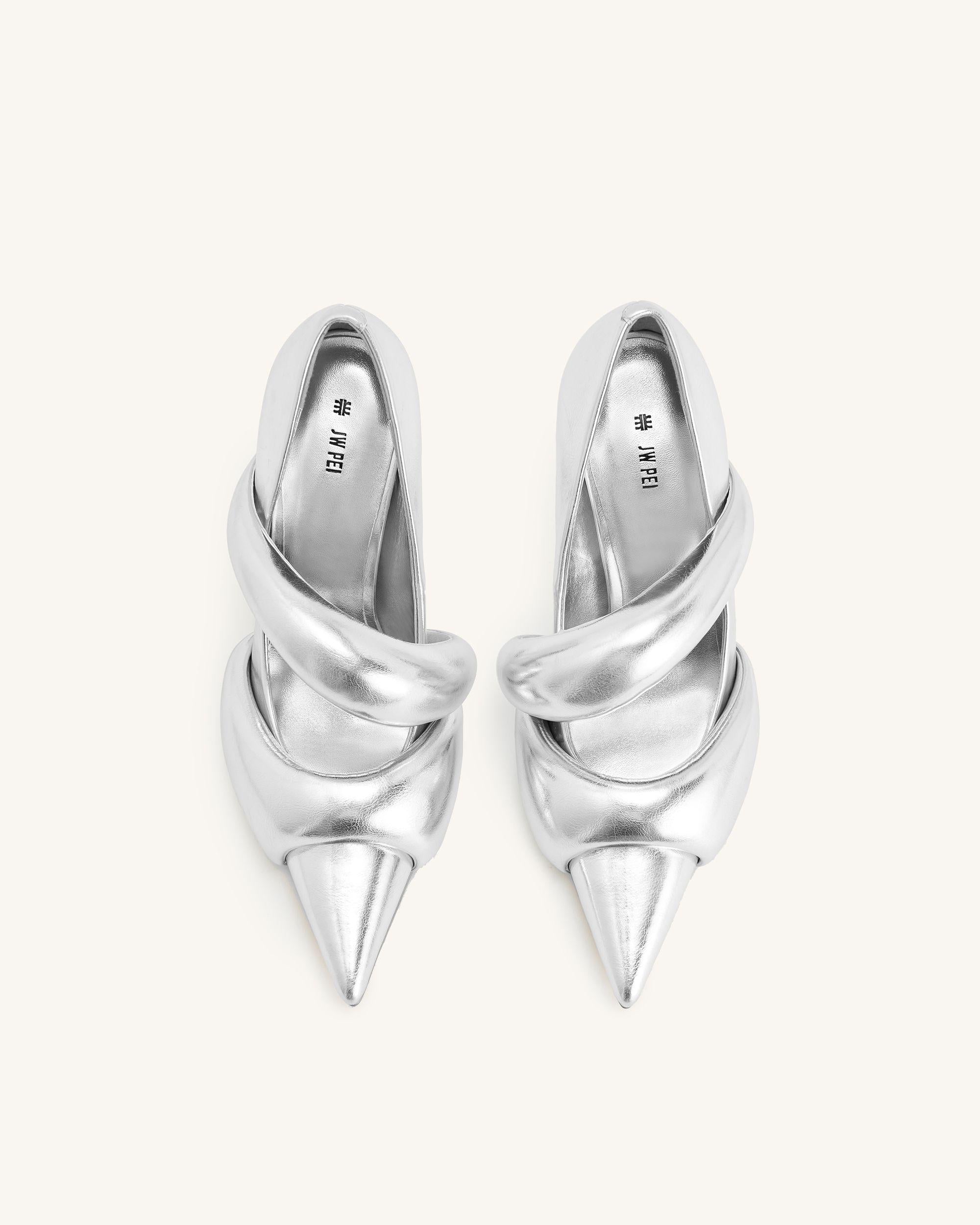 Sara Metallic Pumps - Silver - Image 4