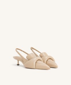 Alternative view of Carla Soft Padded Kitten Heel Pumps - Apricot