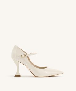 Thalina Patent Leather Pumps - Beige