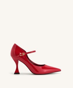 Thalina Patent Leather Pumps - Red