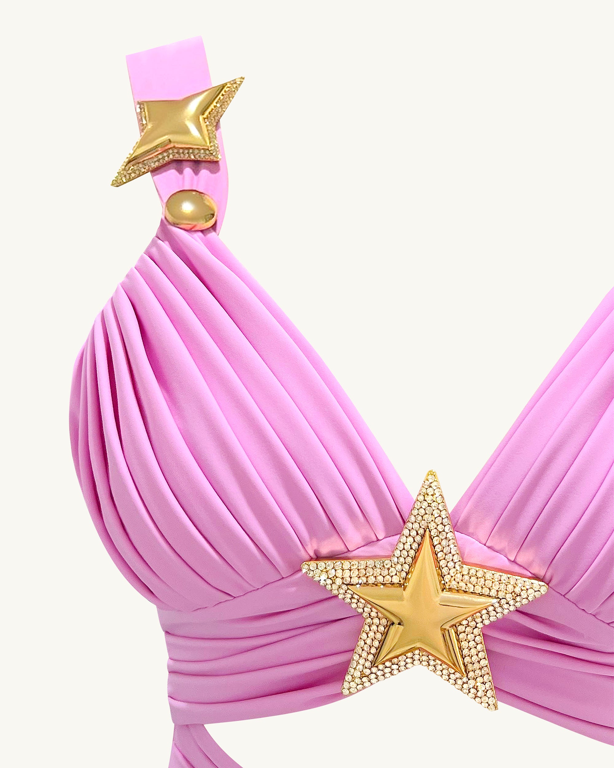 Mini Dress with Star Details - Pink - Image 5