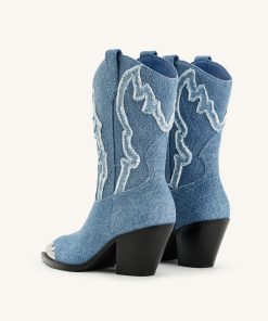 Alternative view of Riya Denim Cowboy Boot - Blue