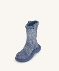 Alternative view of Zoie Denim Embossed Rain Boot - Blue