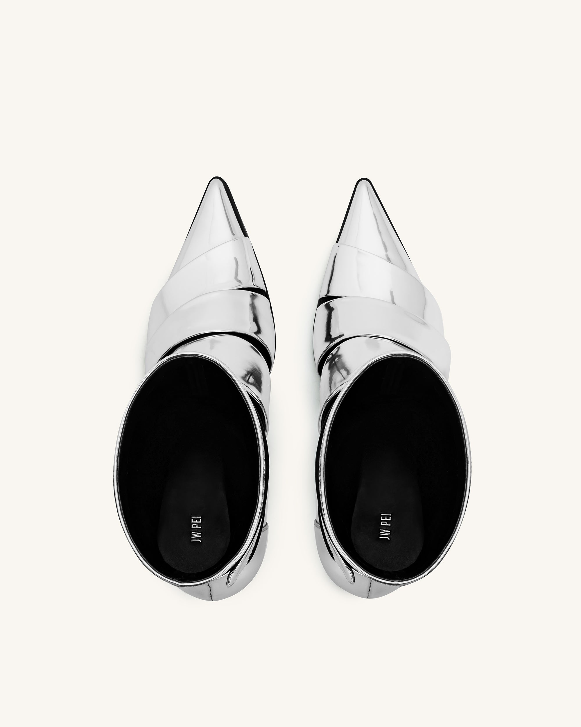 Emily Strap Ankle Boots - Silver - Image 3