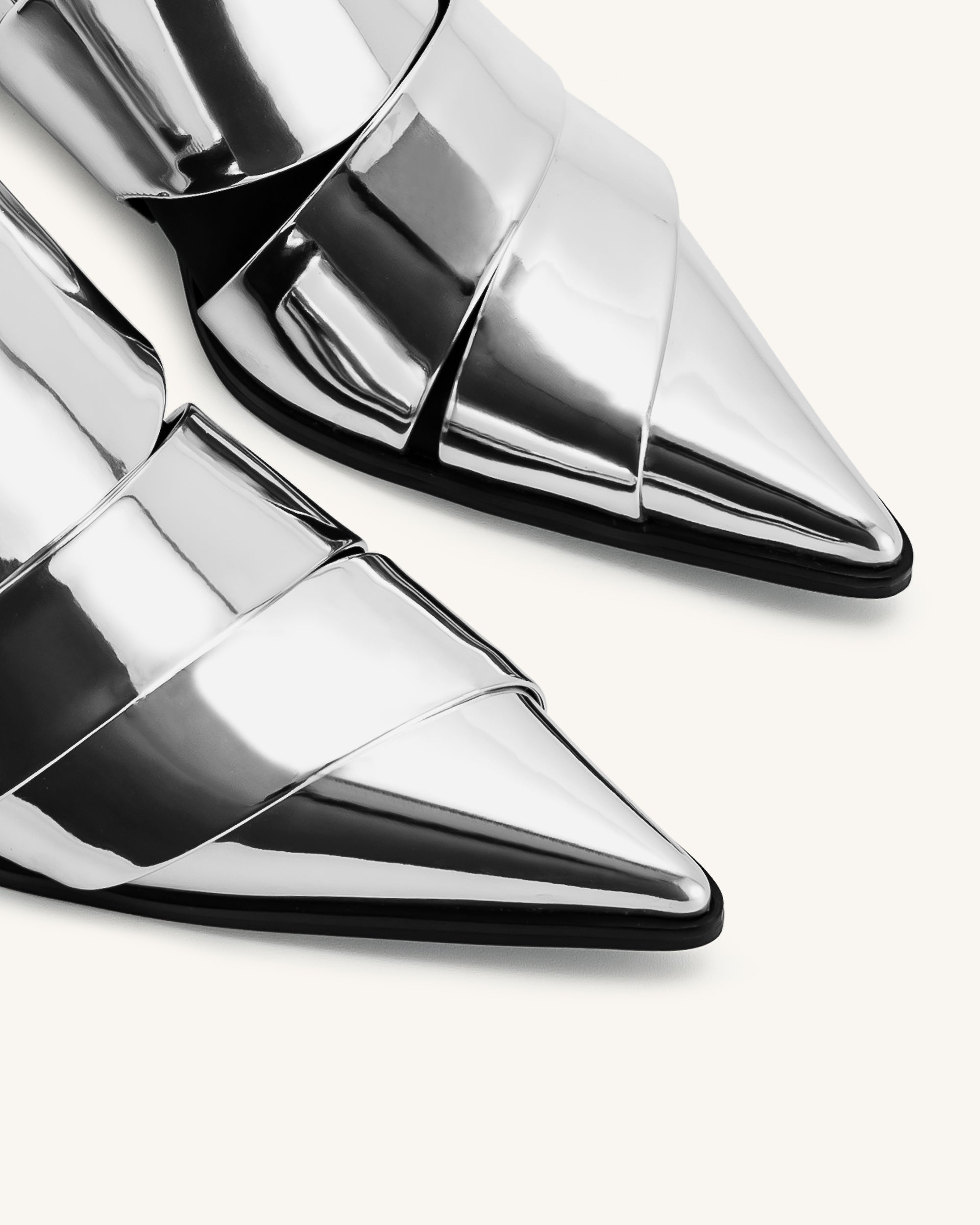 Emily Strap Ankle Boots - Silver - Image 5