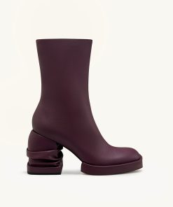 Alternative view of Saylor Round Toe Platform Ankle Boots - Dark Burgundy