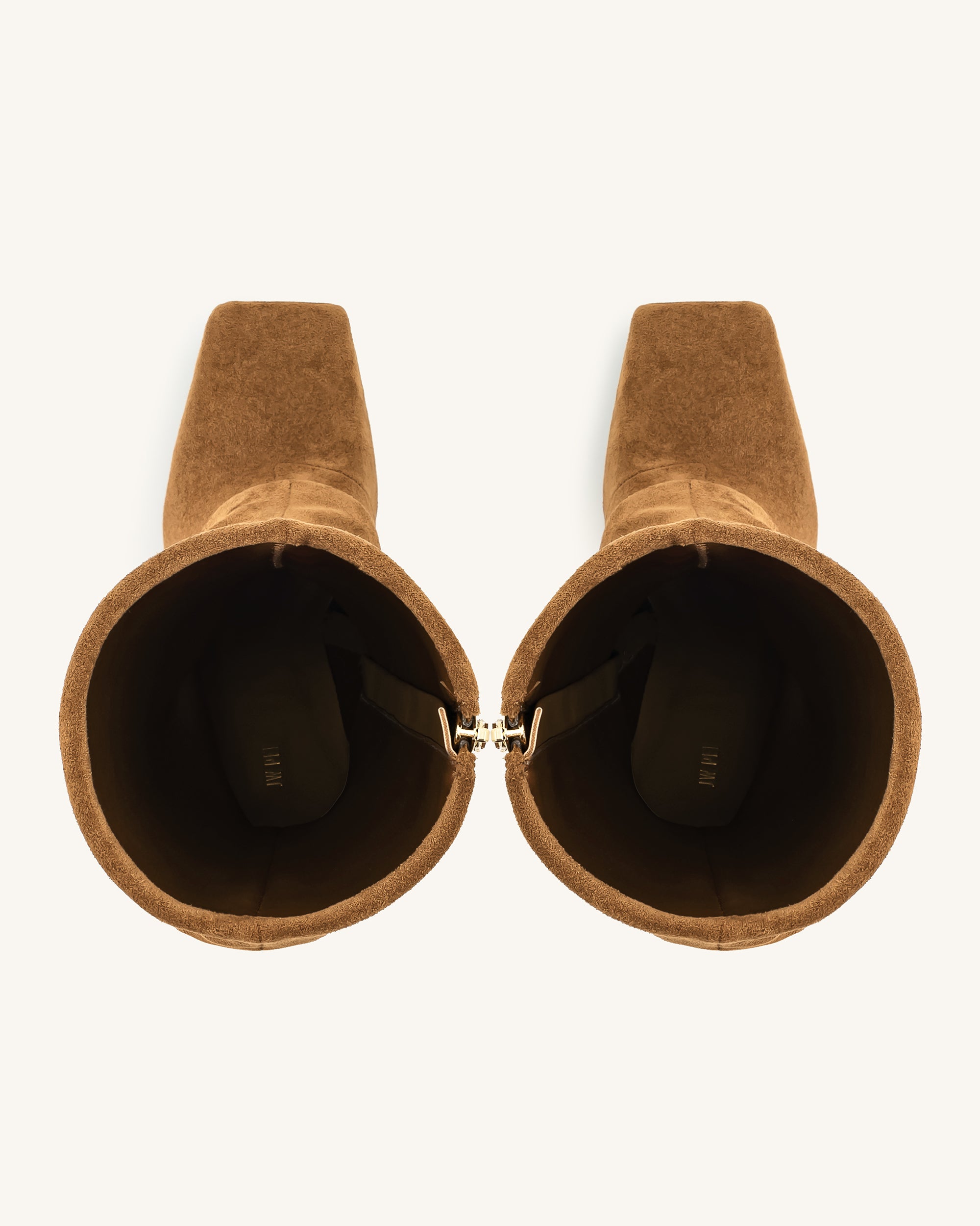 Reyna Square Toe Platform Knit Boots - Brown - Image 4