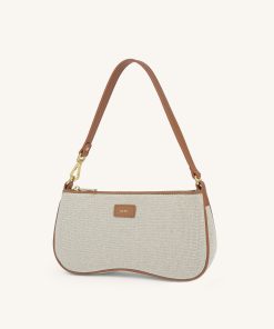 Alternative view of Eva Shoulder Handbag - Beige Canvas