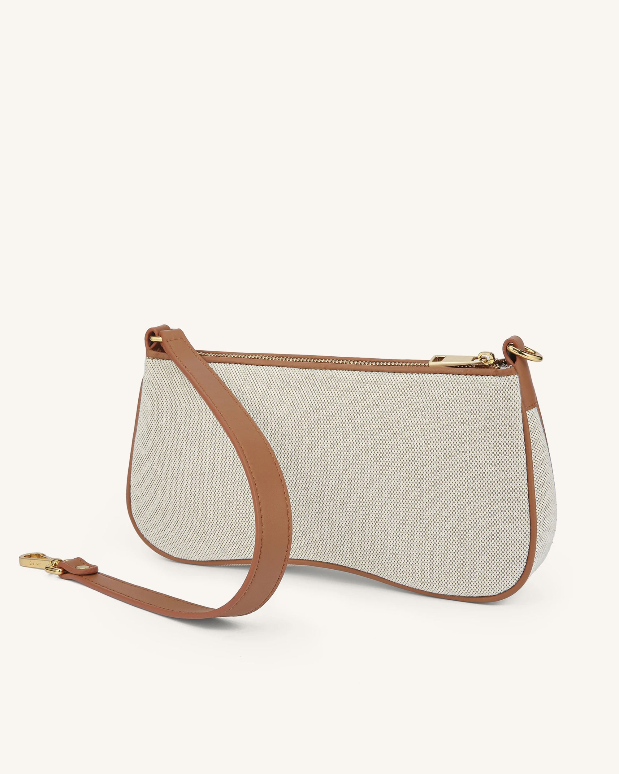 Eva Shoulder Handbag - Beige Canvas - Image 4