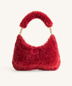 Ruby Faux Fur Fabric Shoulder Bag - Magenta