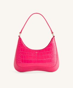Ruby Shoulder Bag - Magenta Croc