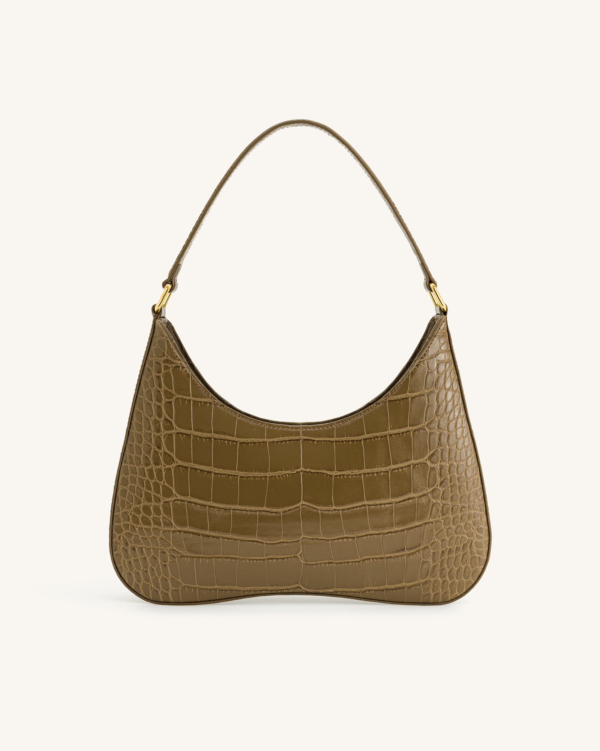 Ruby Shoulder Bag - Dark Olive Croc - Image 3
