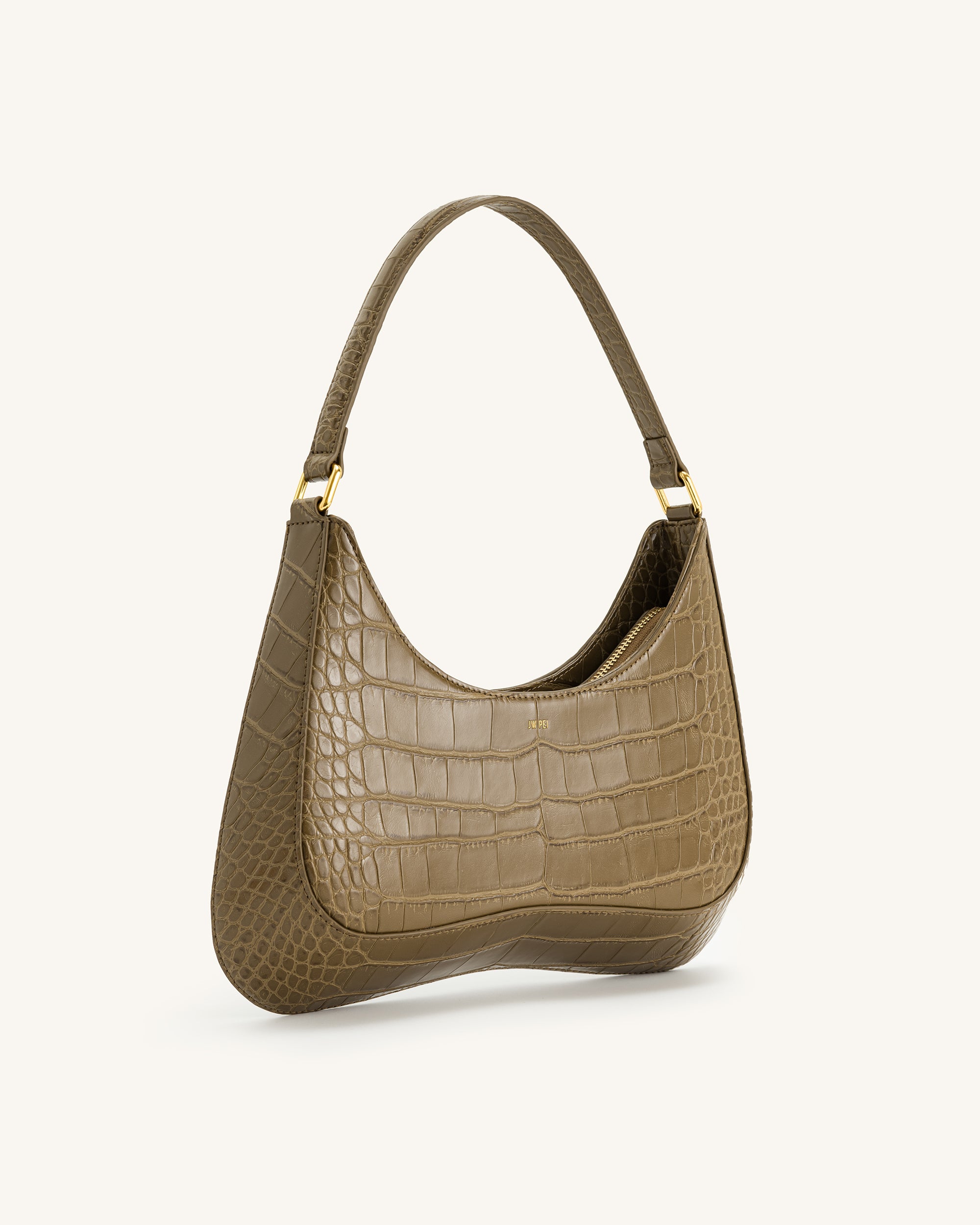 Ruby Shoulder Bag - Dark Olive Croc - Image 2