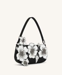 Alternative view of Leona Bead Embellished Shoulder Bag - Black