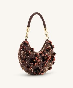 Alternative view of Livia Beaded Floral Hobo Bag - Brown