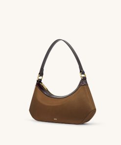 Alternative view of Lily Faux Suede Shoulder Bag - Dark Brown