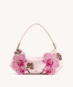 Lily Orchid Embroidered Shoulder Bag - Pink