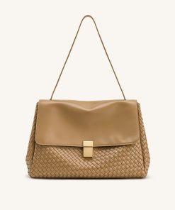 Hilary Woven Shoulder Bag - Camel
