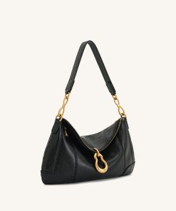 Alternative view of Jayla Metal Pendant Embellished  Shoulder Bag - Black