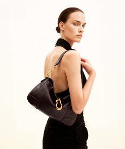 Alternative view of Jayla Metal Pendant Embellished Shoulder Bag - Dark Brown