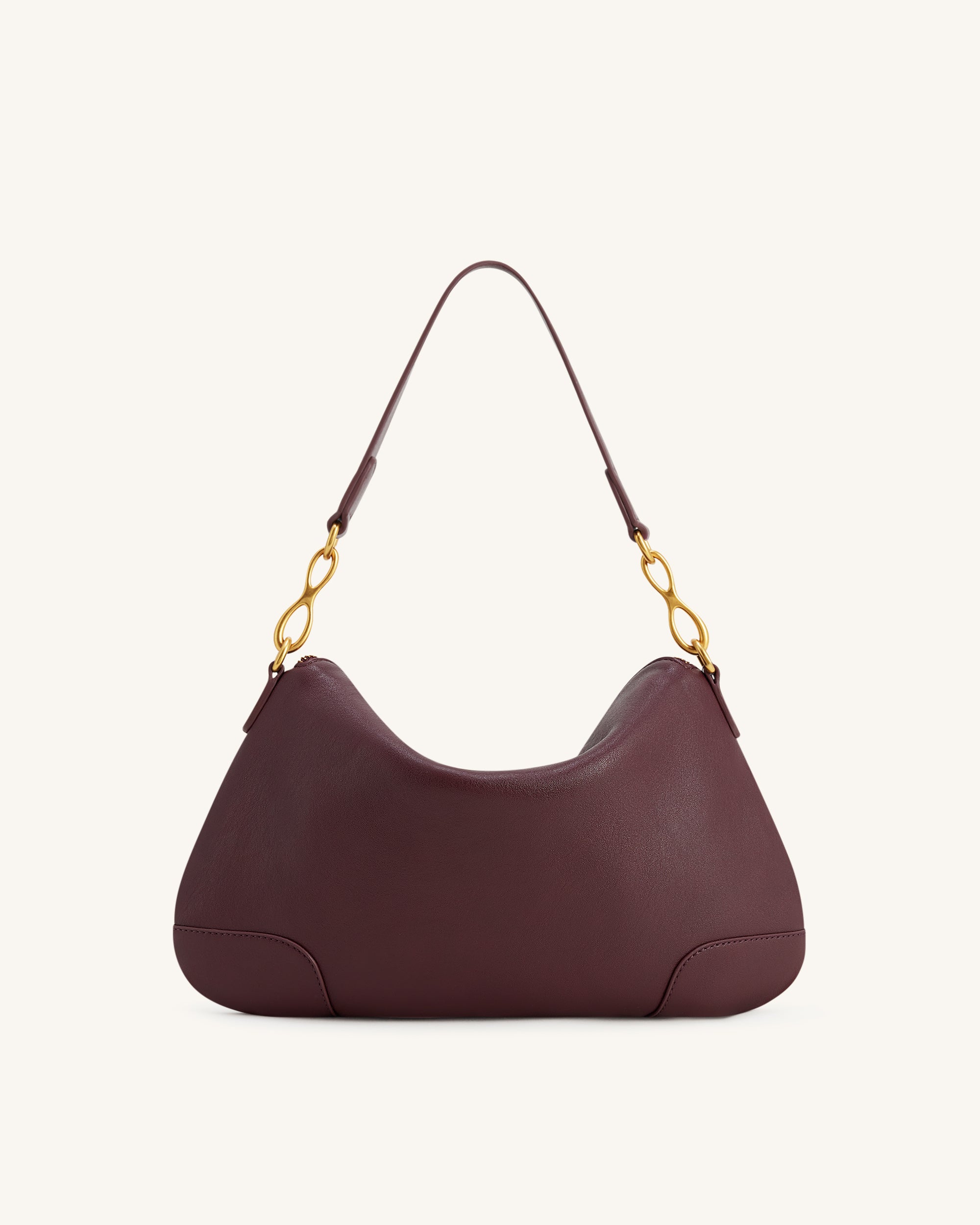 Jayla Metal Pendant Embellished Shoulder Bag - Deep Burgundy - Image 3