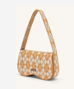 Alternative view of Becci Knitted Shoulder Bag - Orange & Ivory & Brown