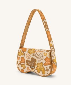 Alternative view of Becci Knitted Shoulder Bag - Flower Collection - Brown & Orange & Beige
