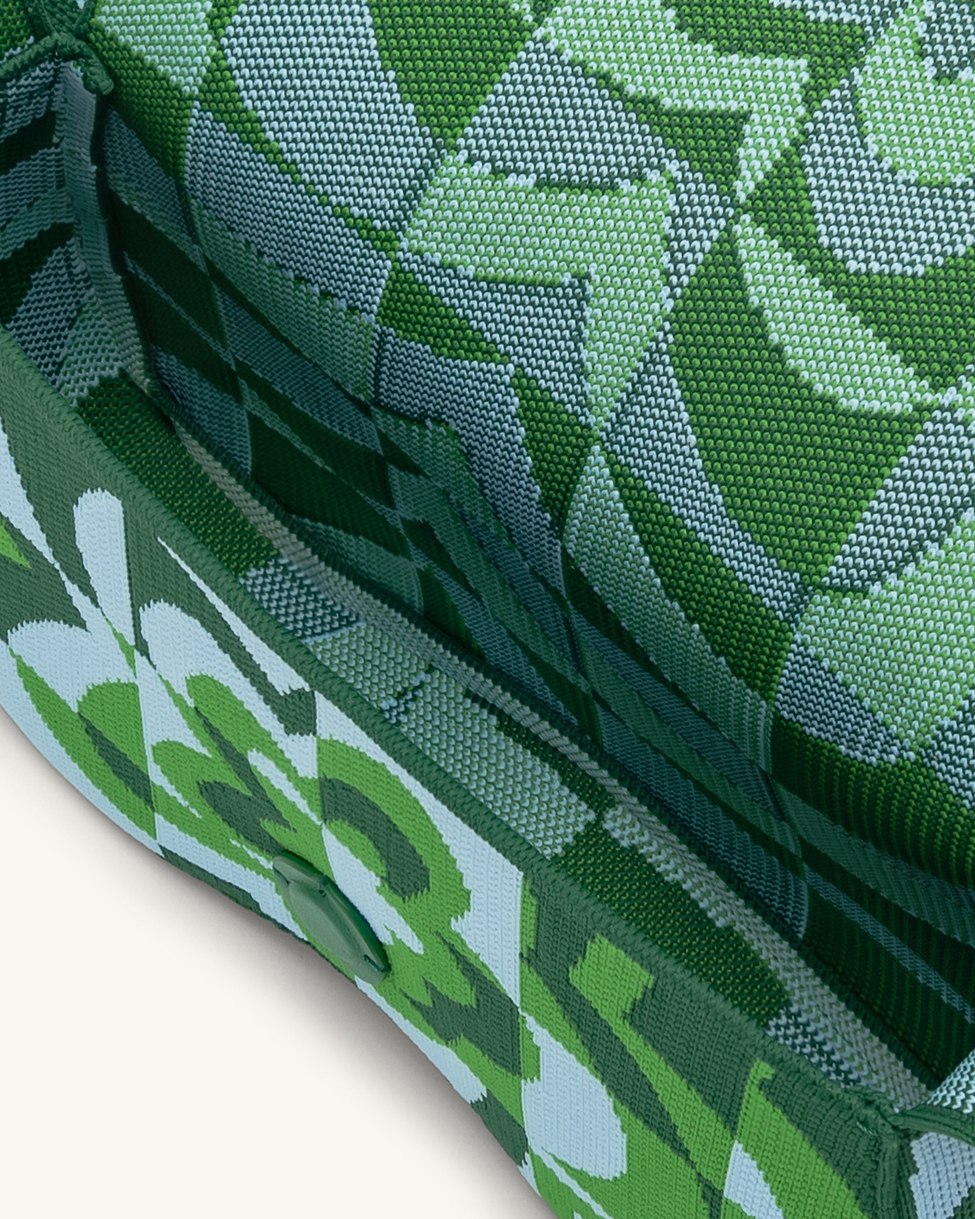 Becci Knitted Shoulder Bag - Dark Green & Green & Ice - Image 4