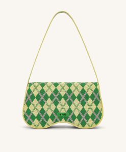 Becci Knitted Shoulder Bag - Light Yellow & Green & Pink