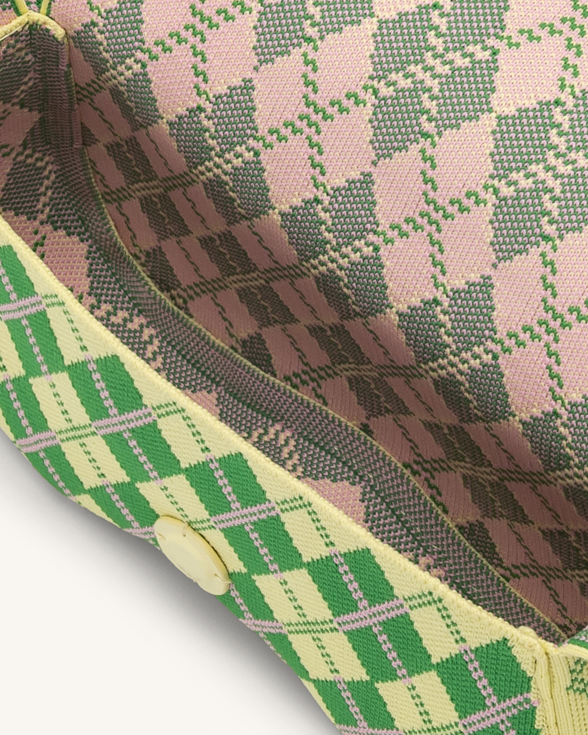 Becci Knitted Shoulder Bag - Light Yellow & Green & Pink - Image 4