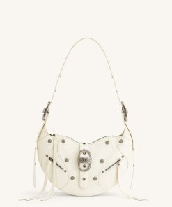 Tessa Crushed Shoulder Bag - White