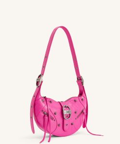 Alternative view of Tessa Crushed Shoulder Bag - Bright Pink