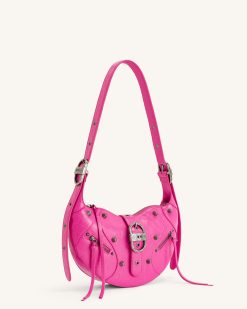 Alternative view of Tessa Crushed Shoulder Bag - Bright Pink