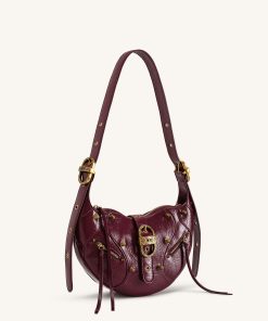 Alternative view of Tessa Studded Shoulder Bag - Burgundy