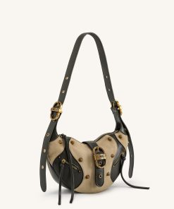 Alternative view of Tessa Faux Suede Studded Shoulder Bag - Khaki Green