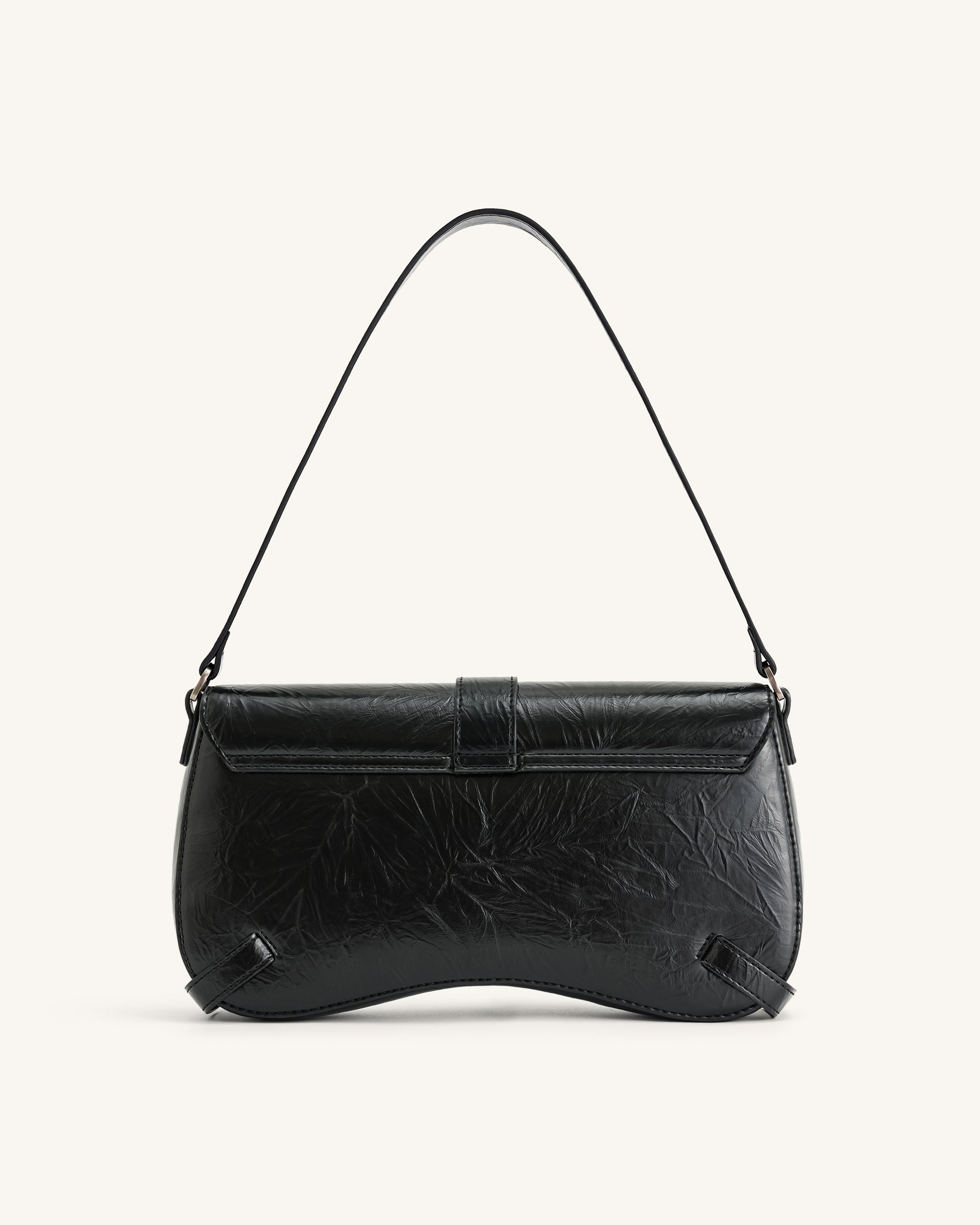Sia Crushed Shoulder Bag - Black - Image 3
