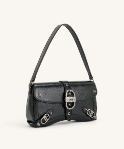 Alternative view of Sia Crushed Shoulder Bag - Black
