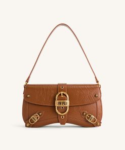 Sia Crushed Shoulder Bag - Brown